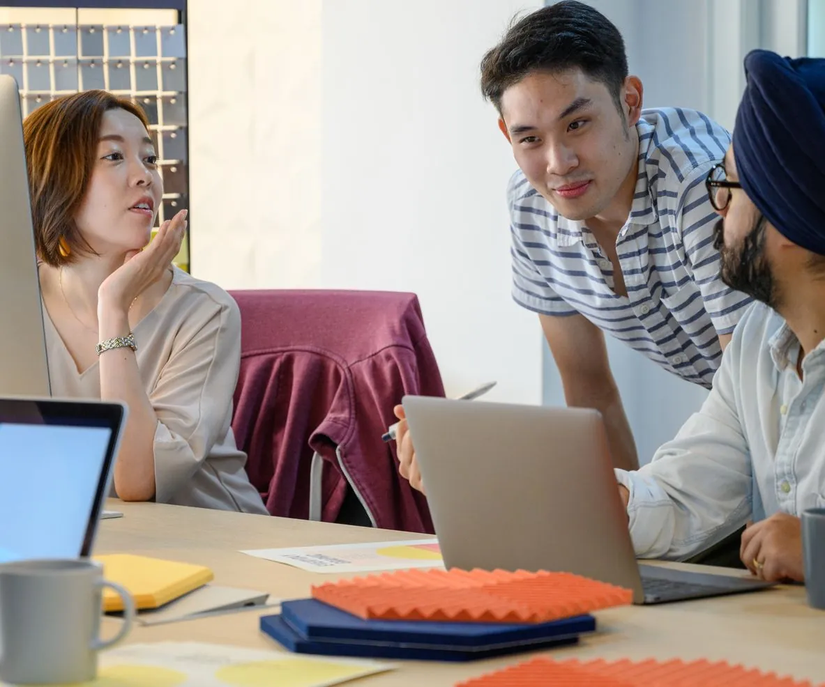 A founder team working together
